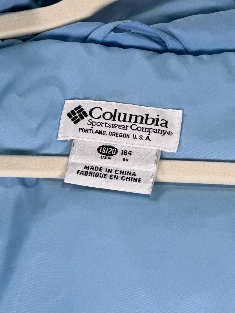 Columbia Down Insulated Colorblock Puffer Jacket Light Blue Youth XL